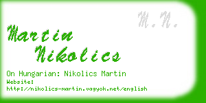 martin nikolics business card